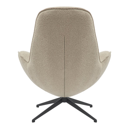 Armchair rotaitng Flago pakoworld boucle fabric in beige shade 85x88x103.5cm