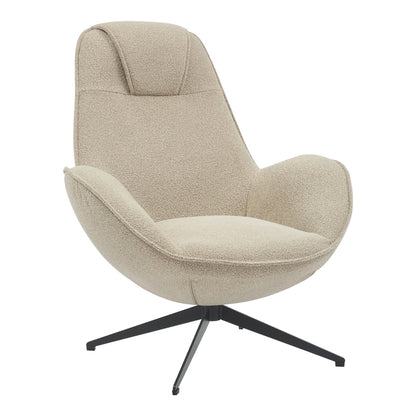 Armchair rotaitng Flago pakoworld boucle fabric in beige shade 85x88x103.5cm