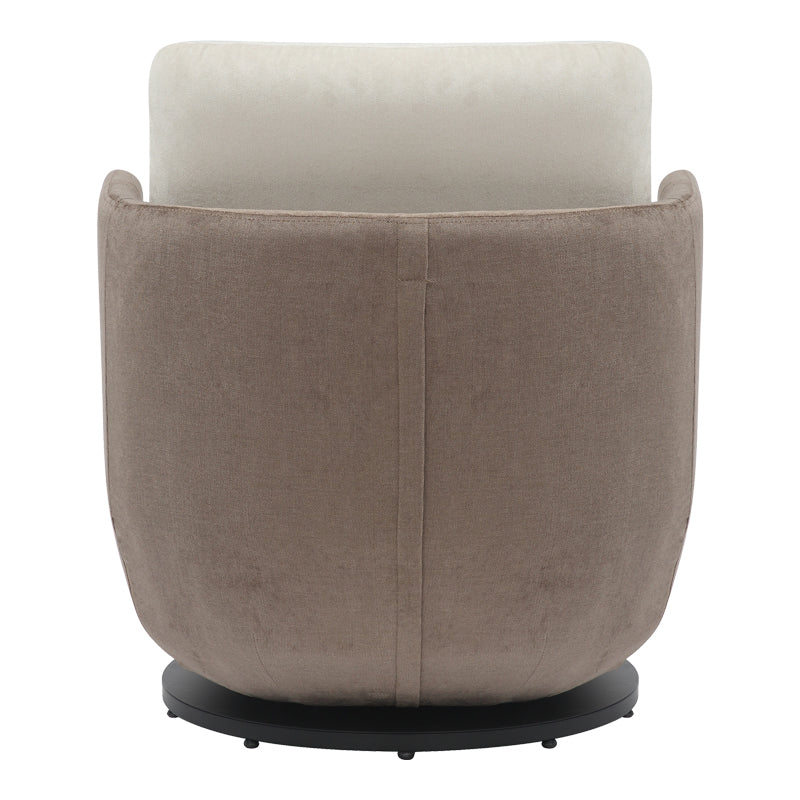 Armchair rotating Coupa pakoworld fabric in beige shade 75x77x79cm