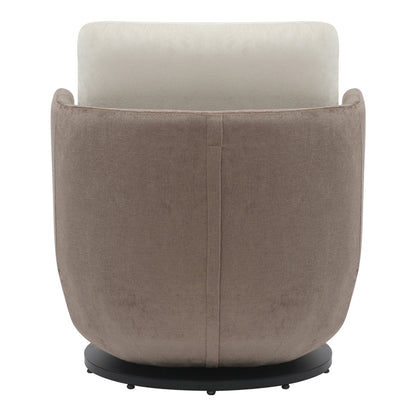 Armchair rotating Coupa pakoworld fabric in beige shade 75x77x79cm