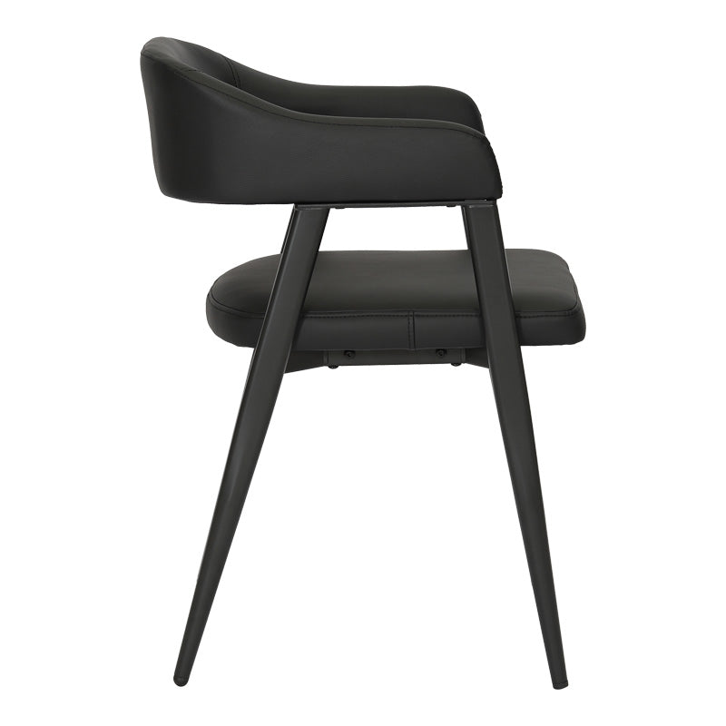 Armchair Sezan pu in black color 51x54x76cm