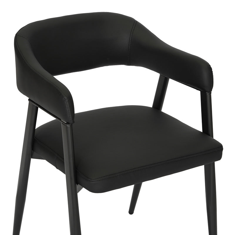 Armchair Sezan pu in black color 51x54x76cm