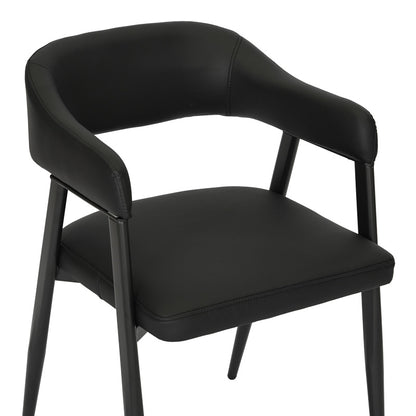 Armchair Sezan pu in black color 51x54x76cm