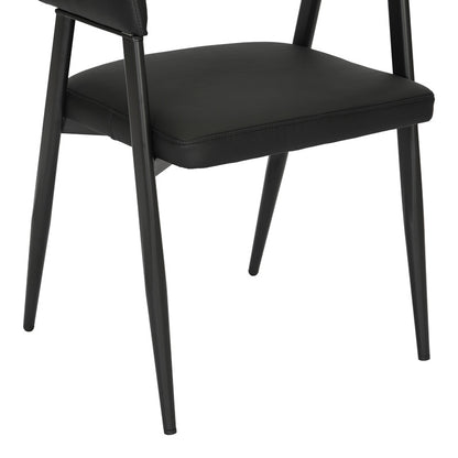 Armchair Sezan pu in black color 51x54x76cm