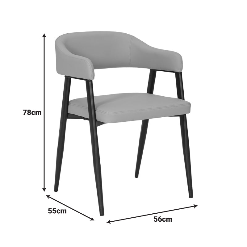 Armchair Sezan pu in black color 51x54x76cm