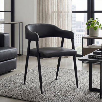 Armchair Sezan pu in black color 51x54x76cm