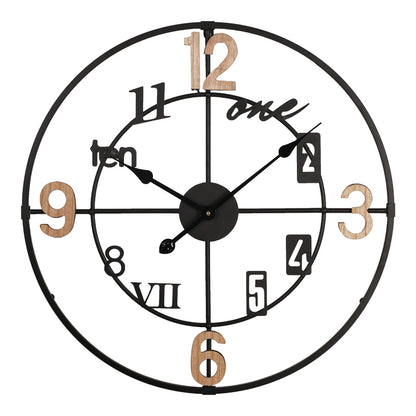 Wall clock Plusser Inart metal in black shade 60x2.5x60cm