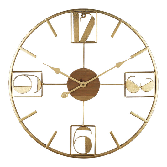 Wall clock Karf Inart metal in gold color 60x3x60cm