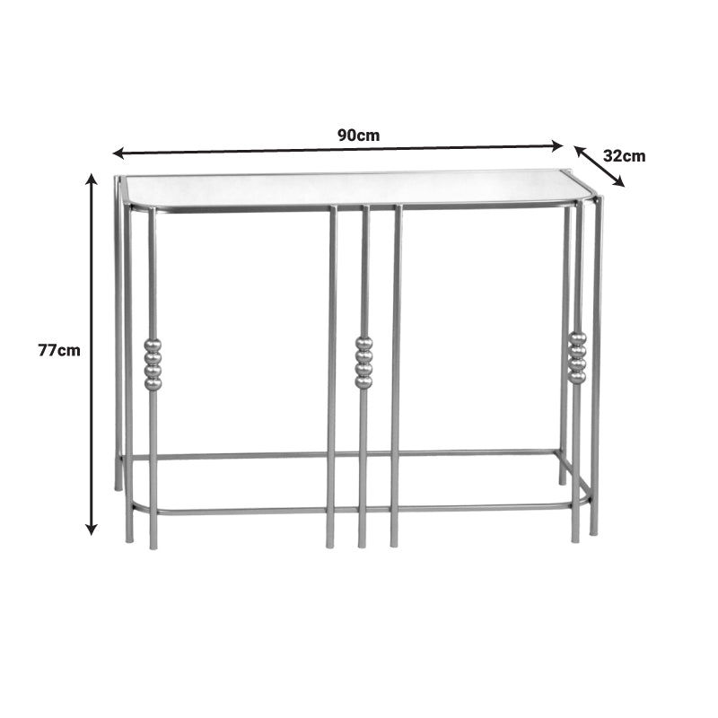 Console Emiliane Inart gold metal - mirror glass 90x32x77cm