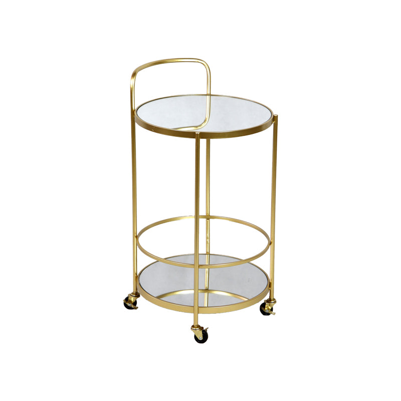 Sieni Inart trolley bar gold metal-mirror glass D39.5x74.5cm