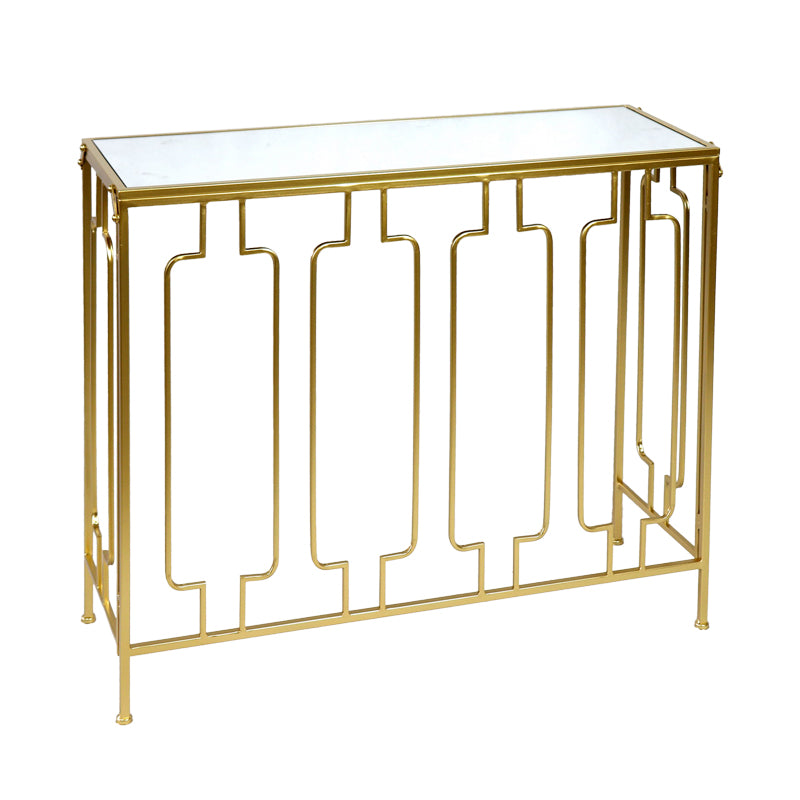 Sieni Inart console gold metal-mirror glass 91.4x31.8x77.5cm