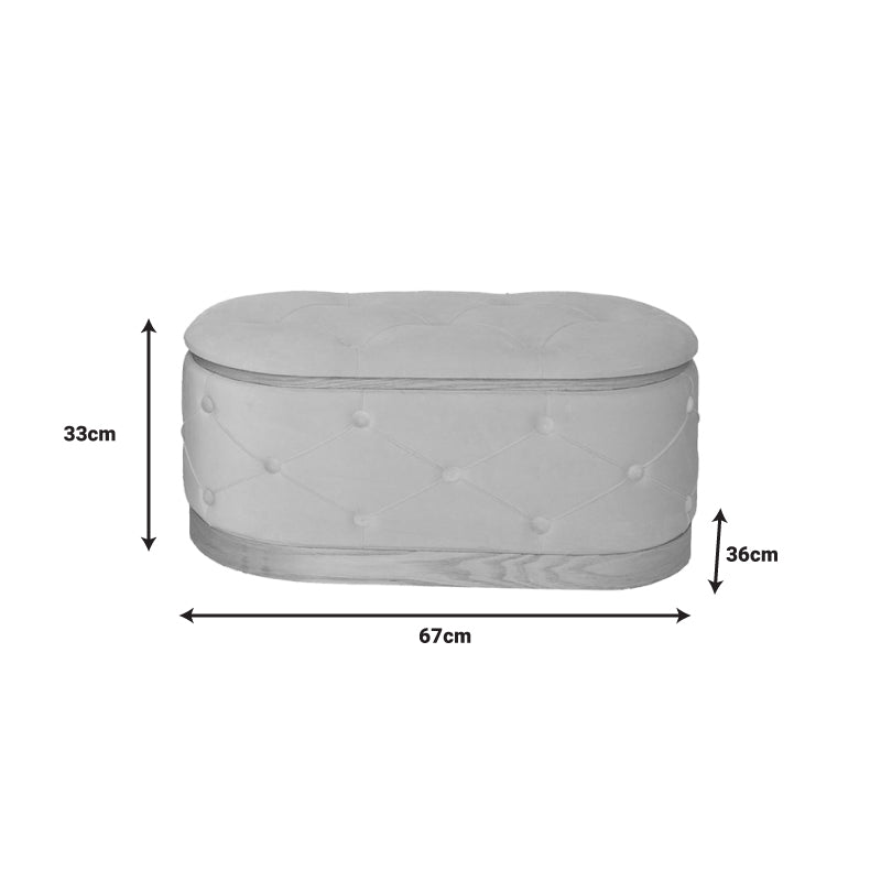 Royel Inart chest stool set of 2 velvet fabric in black and beige shade