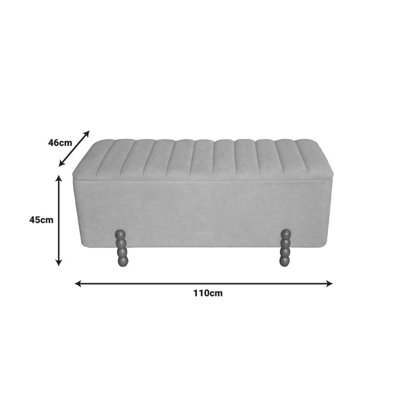 Daph Inart trunk stool set of 2 velvet in beige and white shade