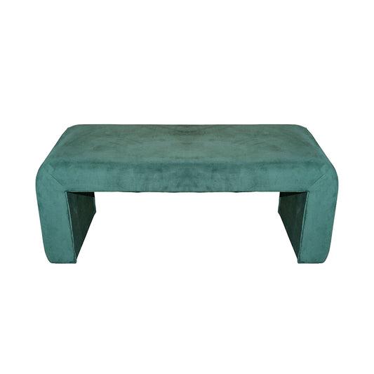 Gagga Inart stool velvet fabric in green shade 110x40x45cm