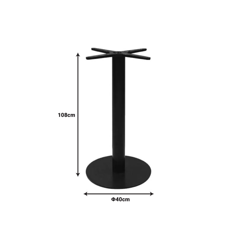Stada metal bar table base in black shade D40x108cm
