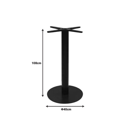 Stada metal bar table base in black shade D40x108cm