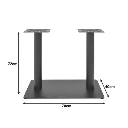 Givosa metal table base in black shade 70x40x72cm