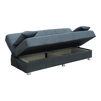 Romina pakoworld 3-seater sofa-bed with storage space anthracite fabric 180x83x79cm