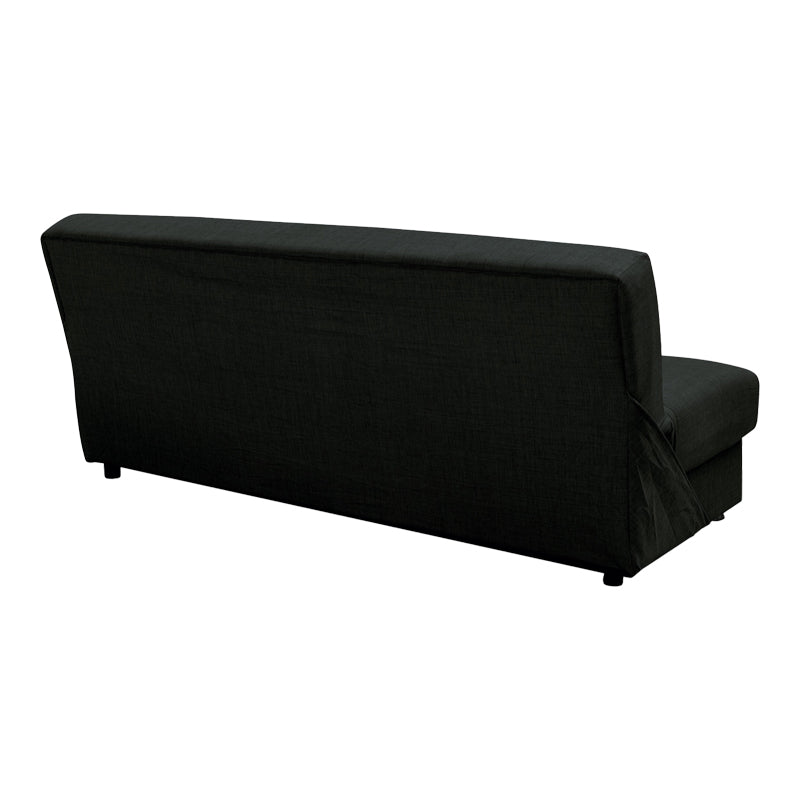 Romina pakoworld 3-seater sofa-bed with storage space fabric in black shade 180x83x79cm