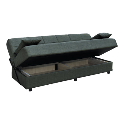 Romina pakoworld 3-seater sofa-bed with storage space fabric in cypress shade 180x83x79cm