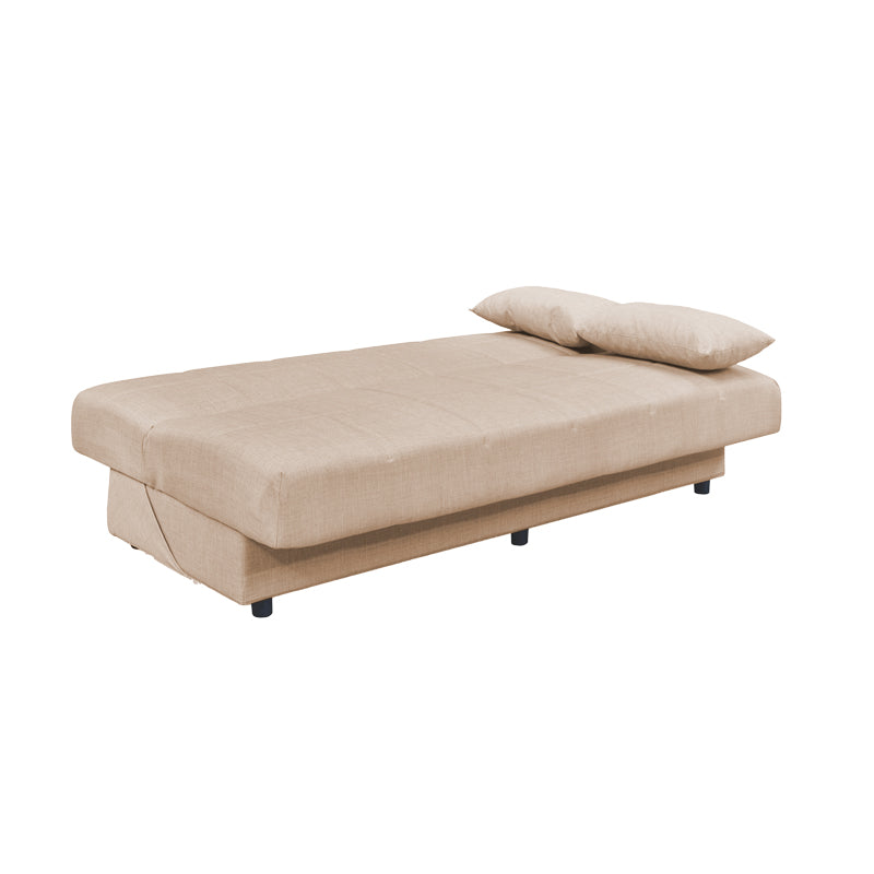 Romina pakoworld 3-seater sofa-bed with storage space fabric in cream shade 180x83x79cm