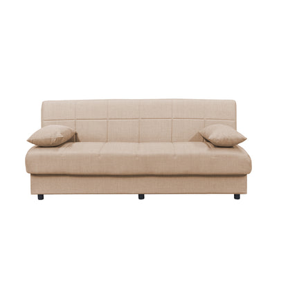 Romina pakoworld 3-seater sofa-bed with storage space fabric in cream shade 180x83x79cm