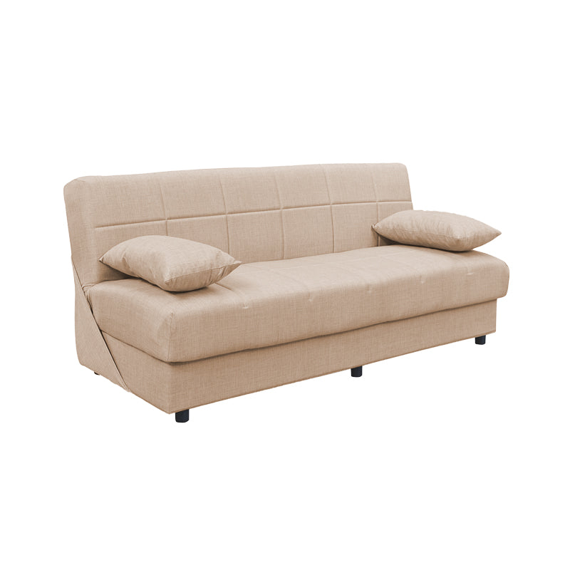 Romina pakoworld 3-seater sofa-bed with storage space fabric in cream shade 180x83x79cm