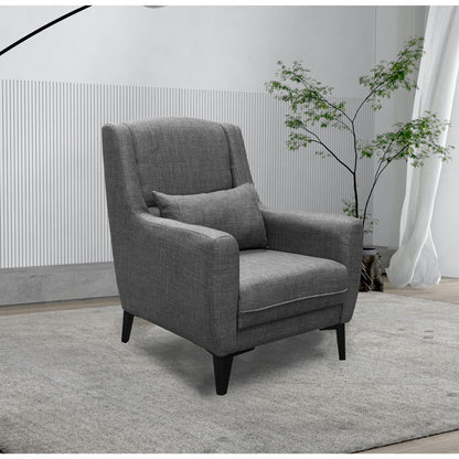 Armchair Medea pakoworld fabric in anthracite shade 72x98x78cm