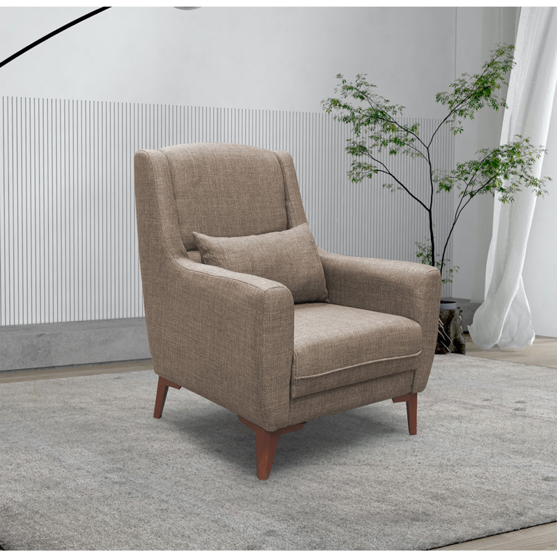 Medea armchair pakoworld fabric in beige shade 72x98x78cm