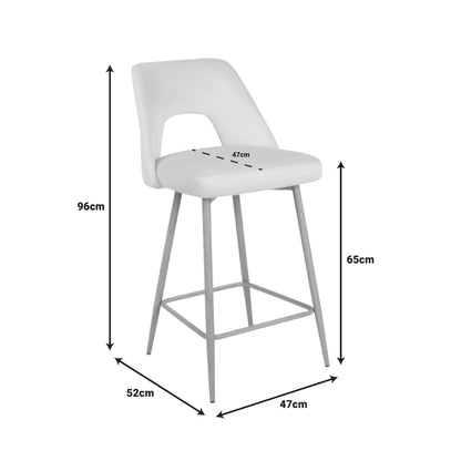 Bar stool Murde pakoworld black velvet fabric and black metal legs 47x52x96cm