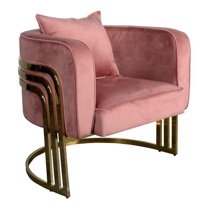 Roblu armchair gold metal and velvet in rotten apple 72x77.4x70cm