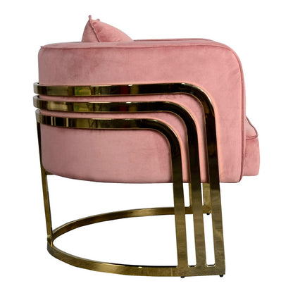 Roblu armchair gold metal and velvet in rotten apple 72x77.4x70cm