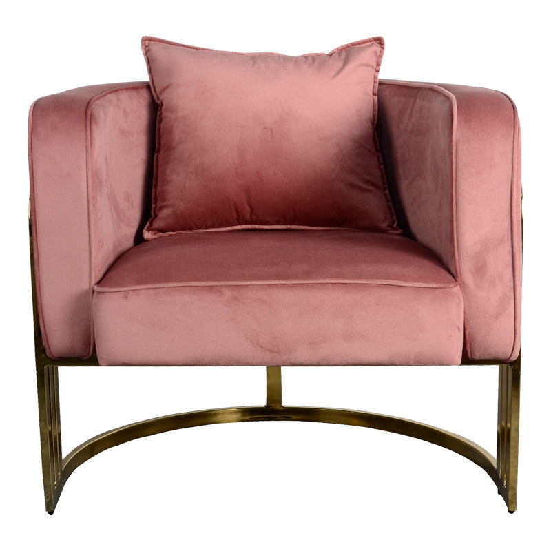 Roblu armchair gold metal and velvet in rotten apple 72x77.4x70cm