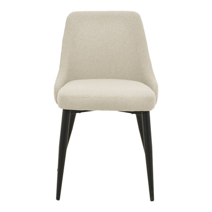 Zedna chair beige fabric with black metal legs 51x58x84cm