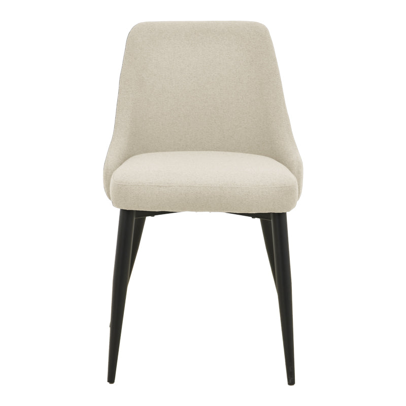 Zedna chair pakoworld beige fabric with black metal legs 51x58x84cm
