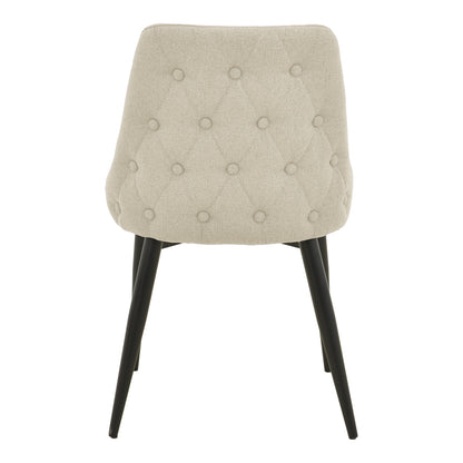 Zedna chair beige fabric with black metal legs 51x58x84cm