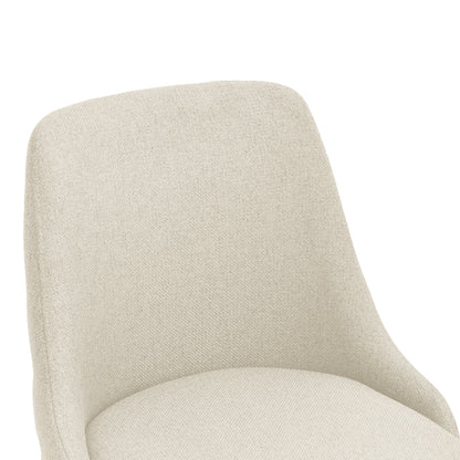 Zedna chair beige fabric with black metal legs 51x58x84cm