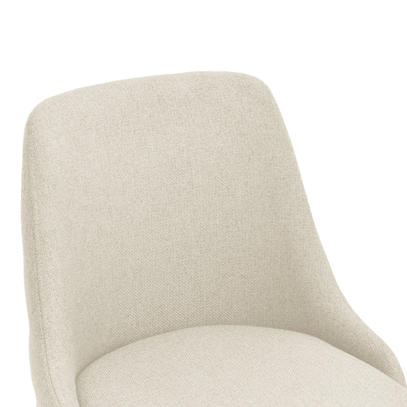 Zedna chair pakoworld beige fabric with black metal legs 51x58x84cm
