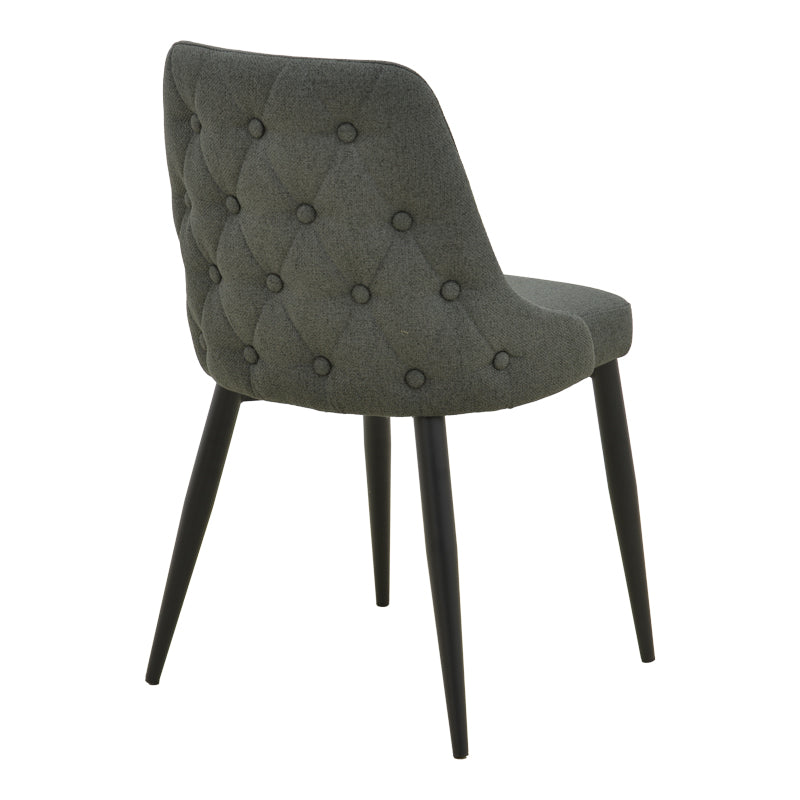 Zedna chair anthracite fabric with black metal legs 51x58x84cm