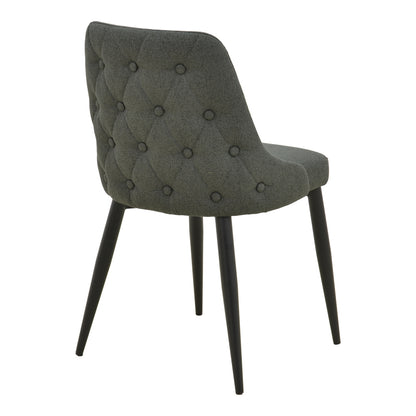 Zedna chair anthracite fabric with black metal legs 51x58x84cm