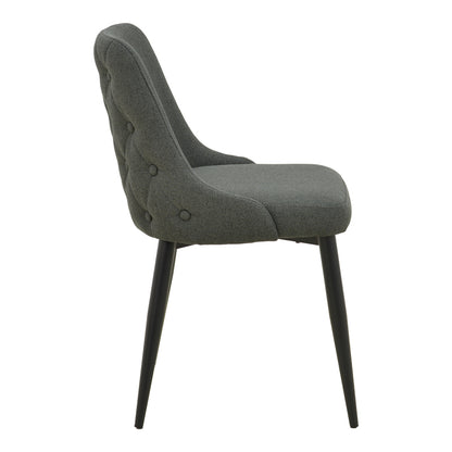 Zedna chair anthracite fabric with black metal legs 51x58x84cm