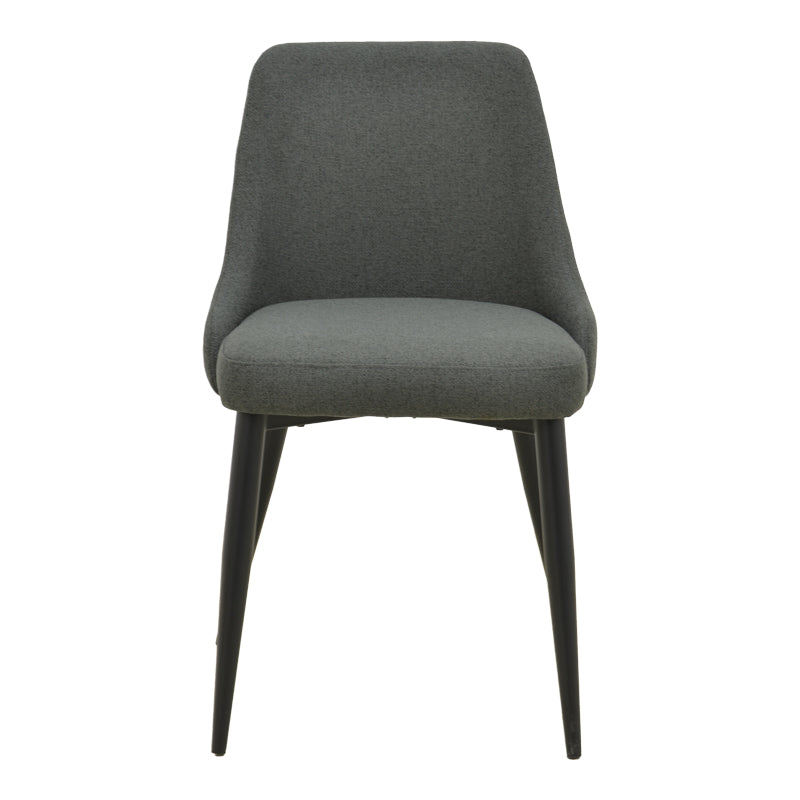 Zedna chair anthracite fabric with black metal legs 51x58x84cm