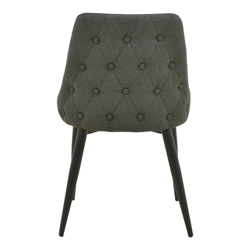 Zedna chair anthracite fabric with black metal legs 51x58x84cm