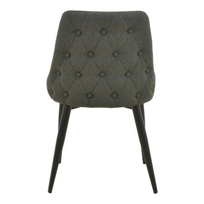Zedna chair anthracite fabric with black metal legs 51x58x84cm
