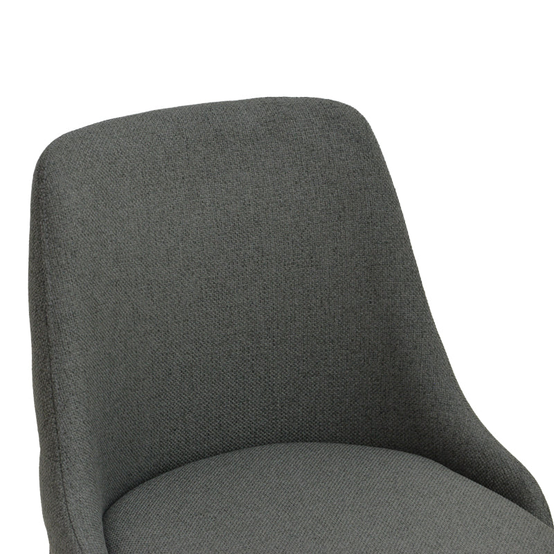 Zedna chair anthracite fabric with black metal legs 51x58x84cm