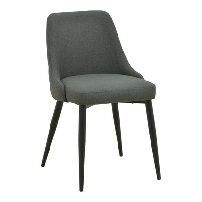 Zedna chair anthracite fabric with black metal legs 51x58x84cm