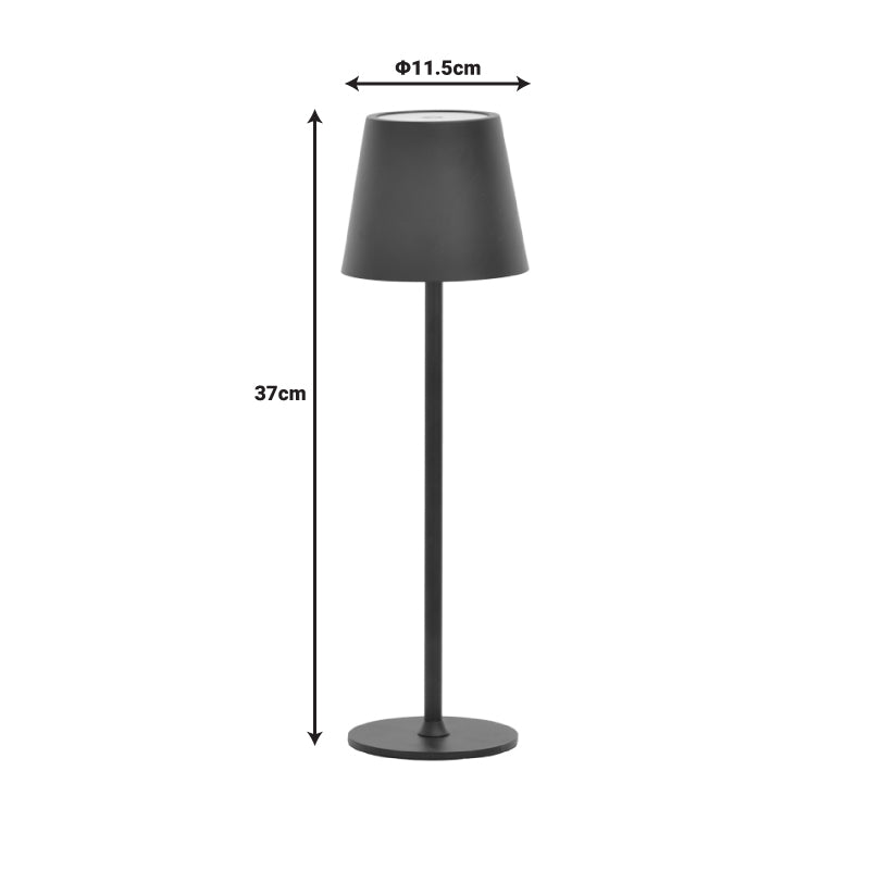 Brave Ι pakoworld LED touch table lamp rechargeable in black color D11.5x37cm