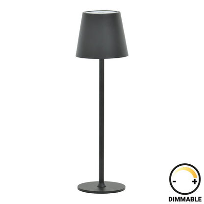 Brave Ι pakoworld LED touch table lamp rechargeable in black color D11.5x37cm