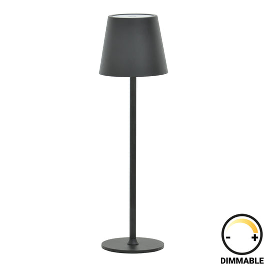 Brave Ι pakoworld LED touch table lamp rechargeable in black color D11.5x37cm