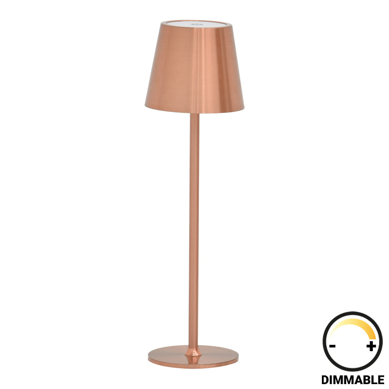 Brave Ι pakoworld LED touch table lamp rechargeable in bronze color D11.5x37cm